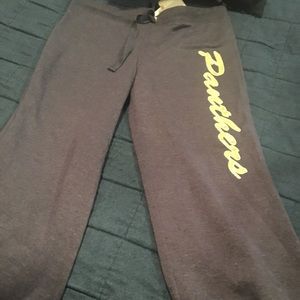 FREE WITH $50 purchase . Blue panther crop with zipper  sweatpants size m